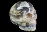 Realistic, Carved Chevron (Banded) Amethyst Skull #116483-1